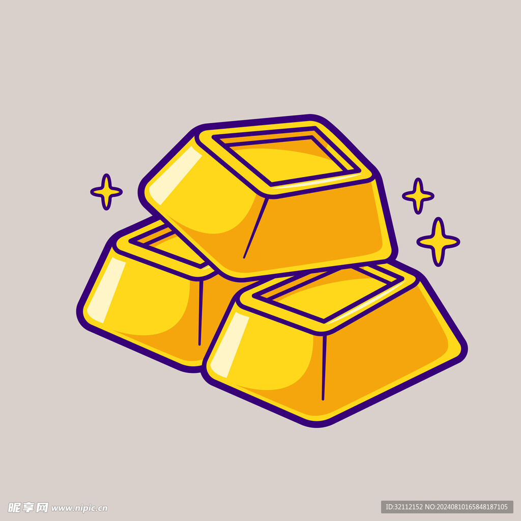 矢量卡通金条