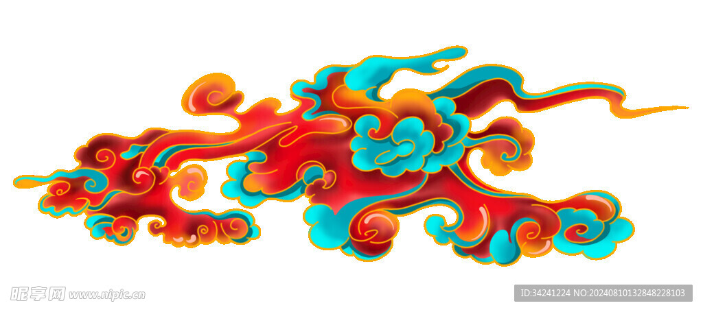 中国风祥云云纹节日元素