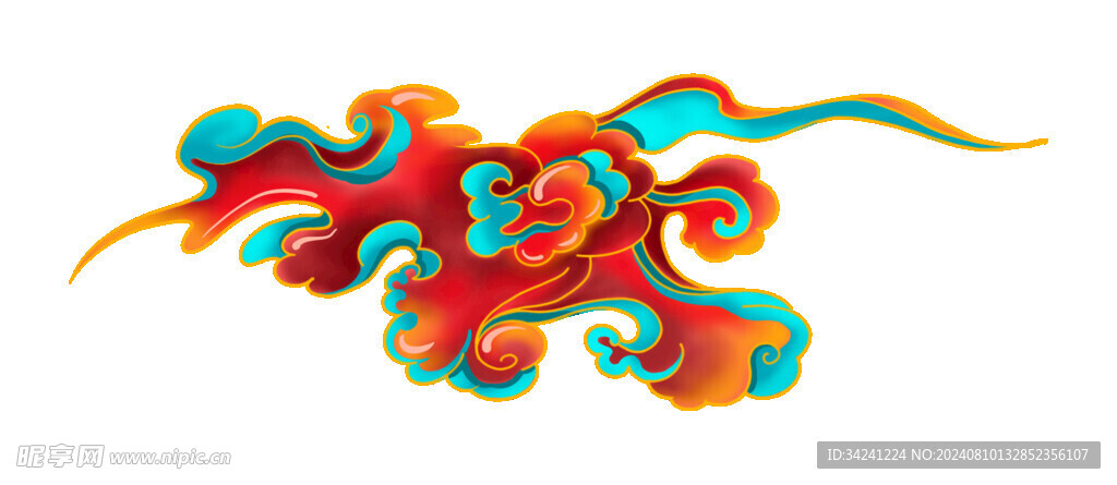 中国风祥云云纹节日元素