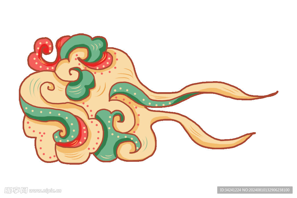 中国风祥云云纹节日元素
