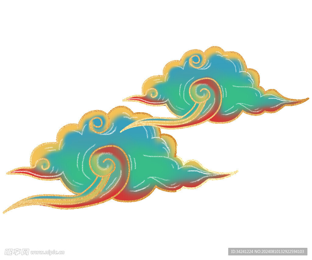 中国风祥云纹理节日元素