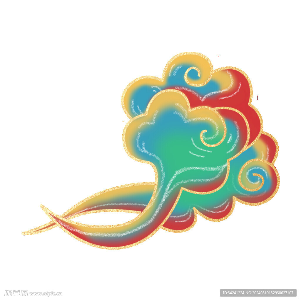 中国风祥云纹理节日元素