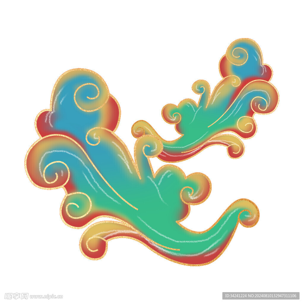 中国风祥云纹理节日元素