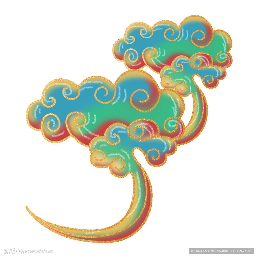 中国风祥云纹理节日元素