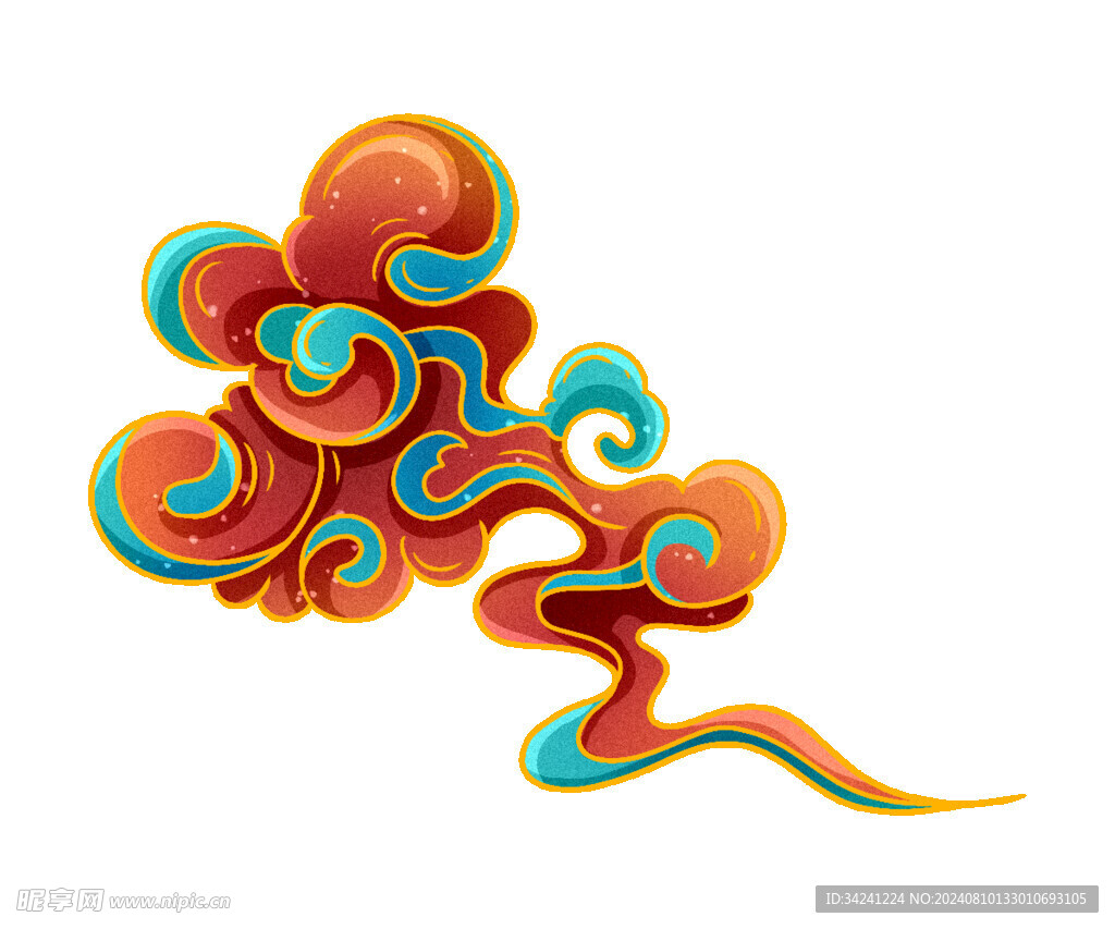 中国风祥云纹理节日元素