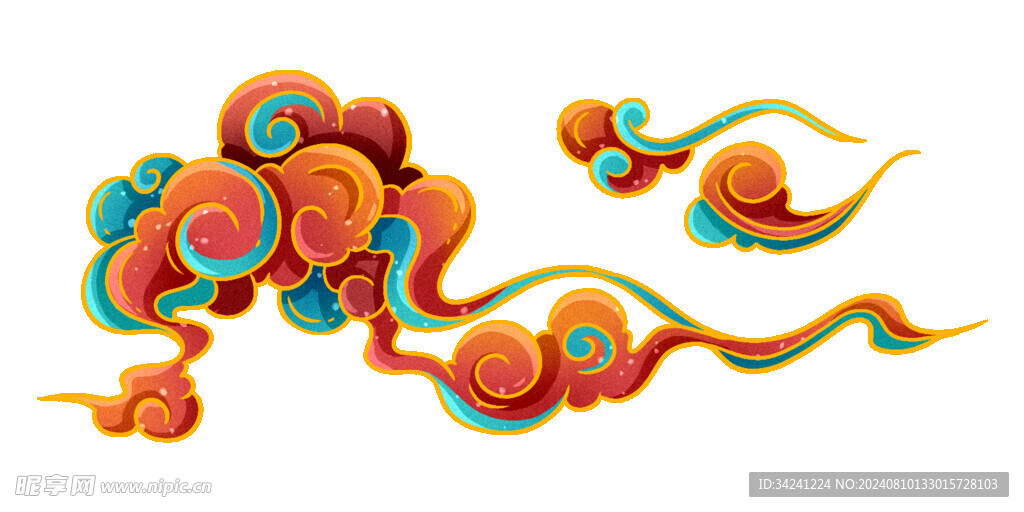 中国风祥云纹理节日元素