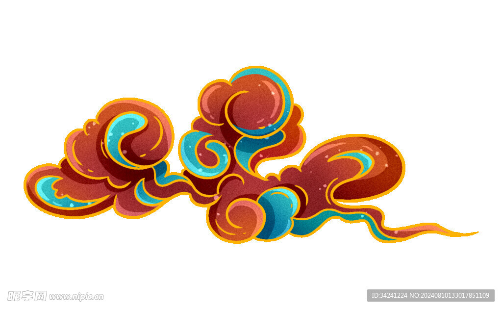 中国风祥云纹理节日元素