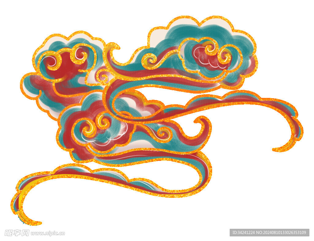 中国风祥云纹理节日元素