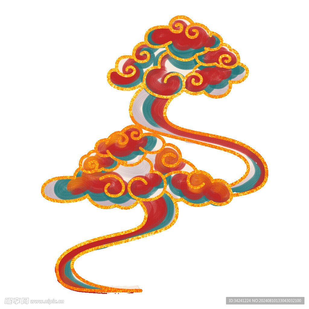中国风祥云纹理节日元素