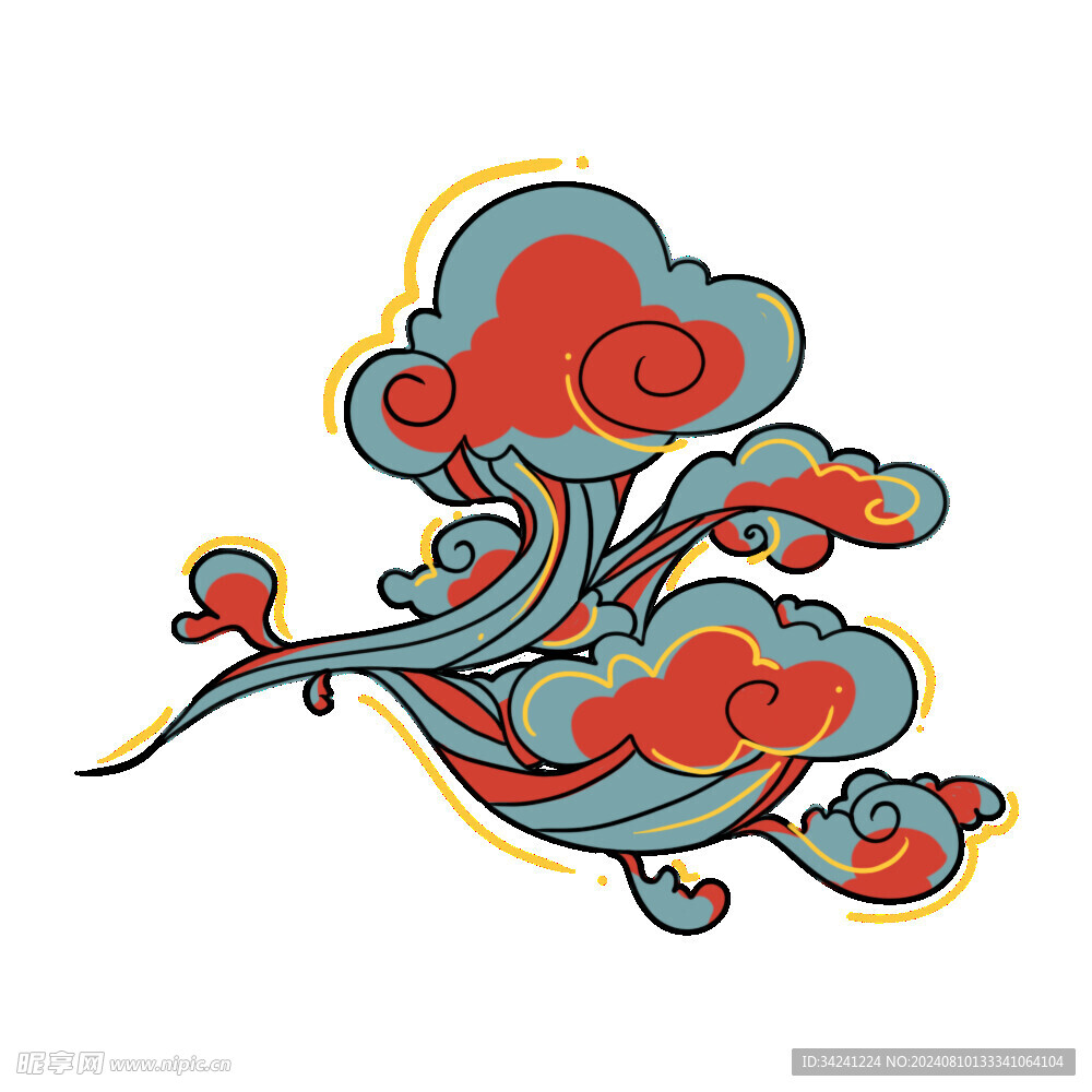 中国风祥云纹理节日元素