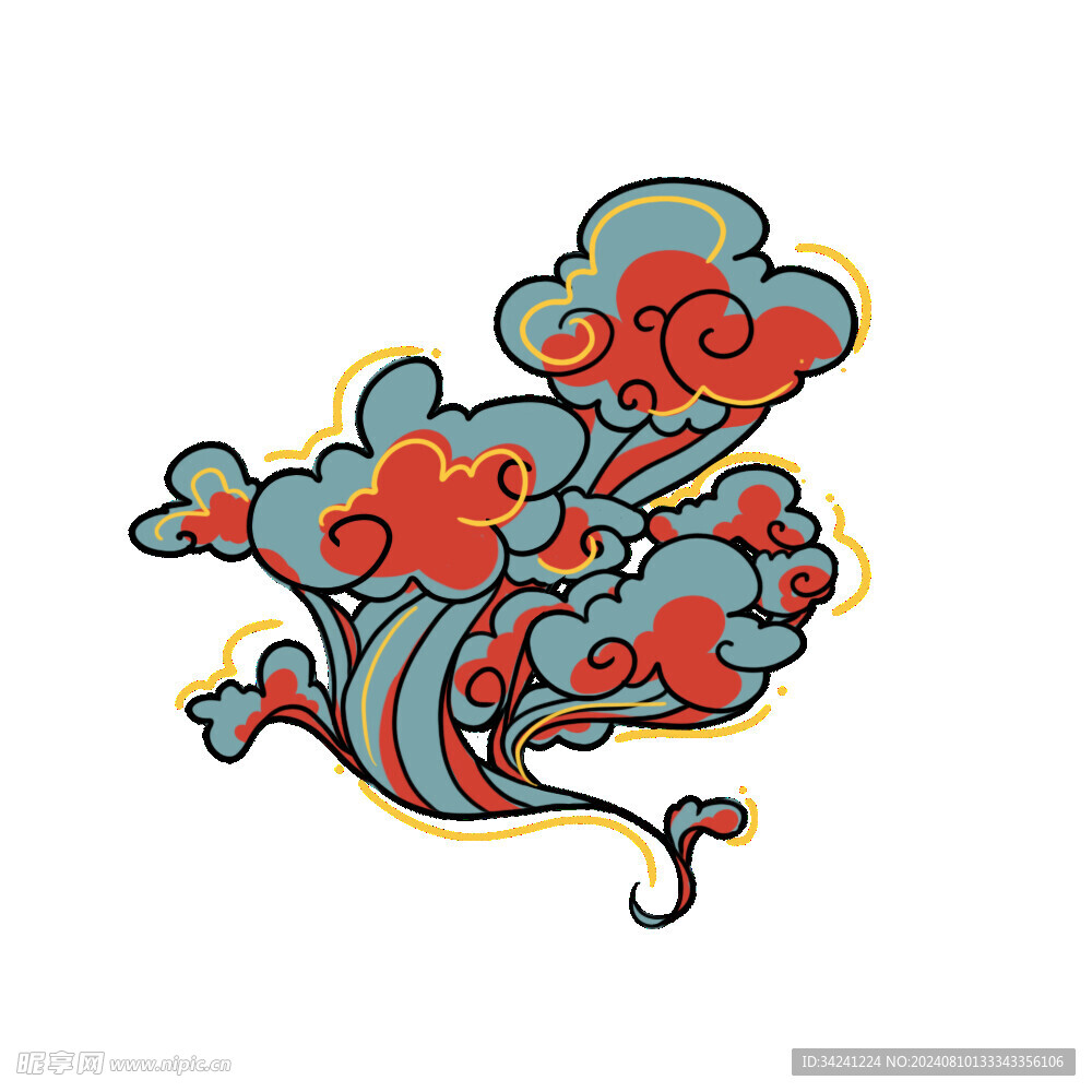 中国风祥云纹理节日元素