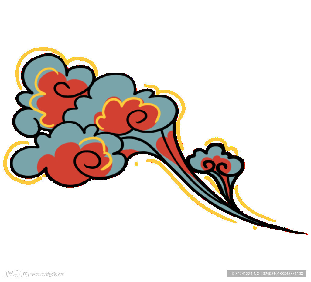 中国风祥云纹理节日元素