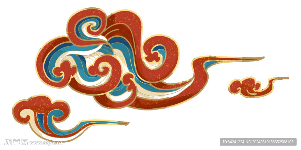 中国风祥云纹理节日元素