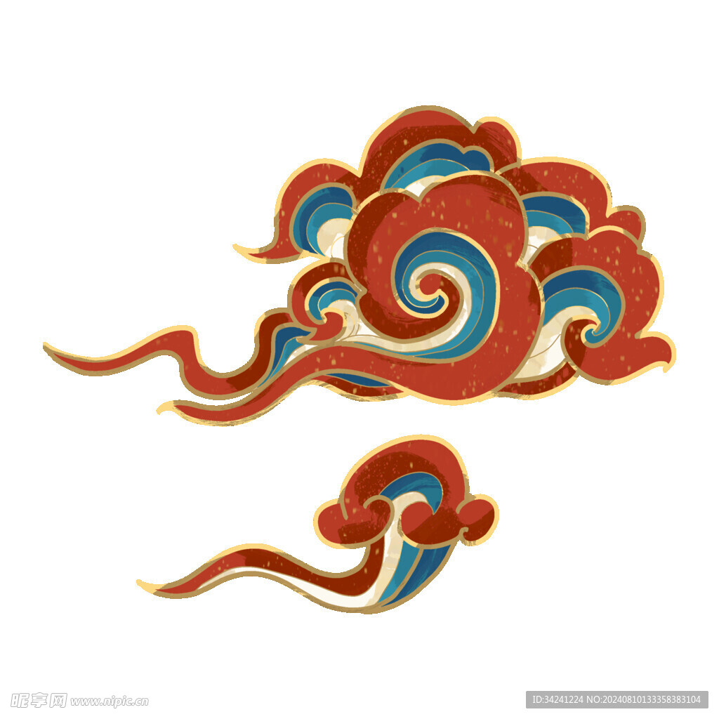 中国风祥云纹理节日元素