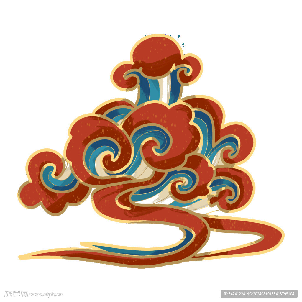 中国风祥云纹理节日元素