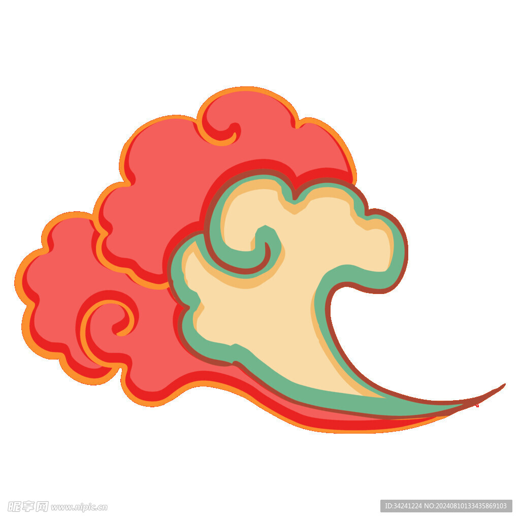 中国风祥云纹理节日元素