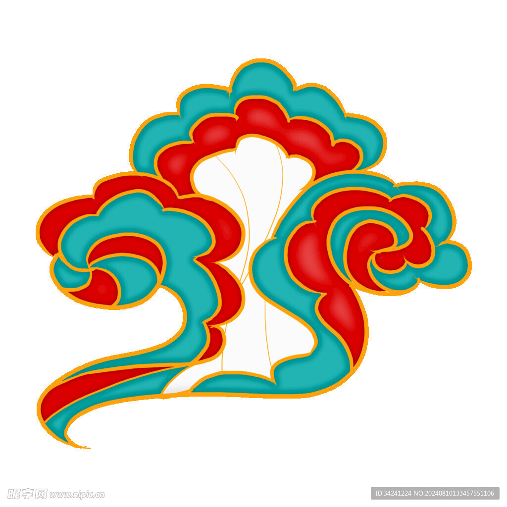 中国风祥云纹理节日元素