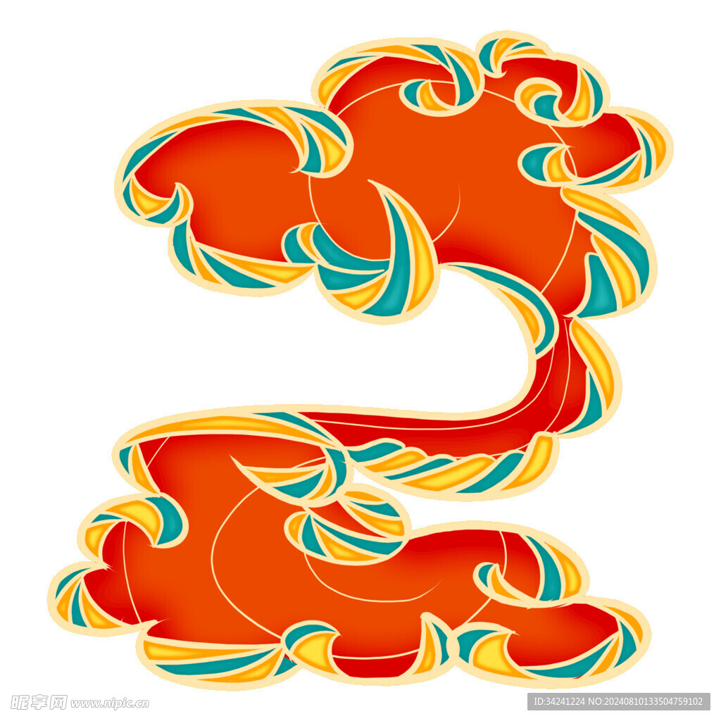 中国风祥云纹理节日元素