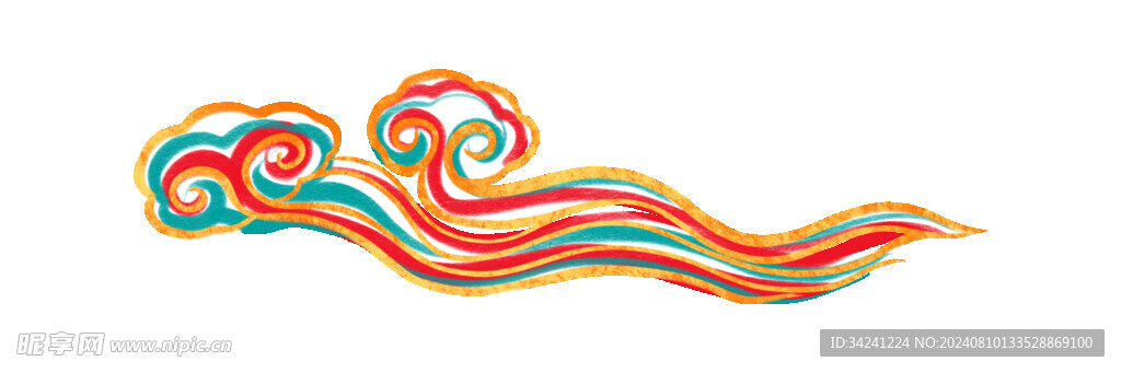 中国风祥云纹理节日元素