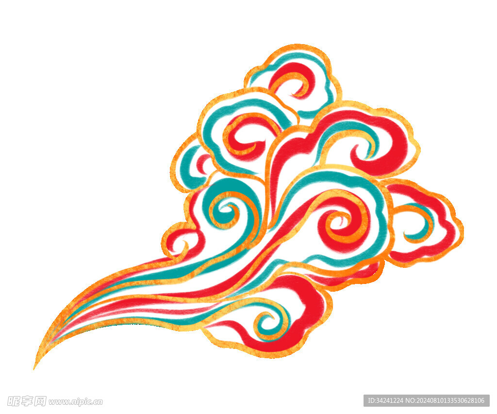 中国风祥云纹理节日元素