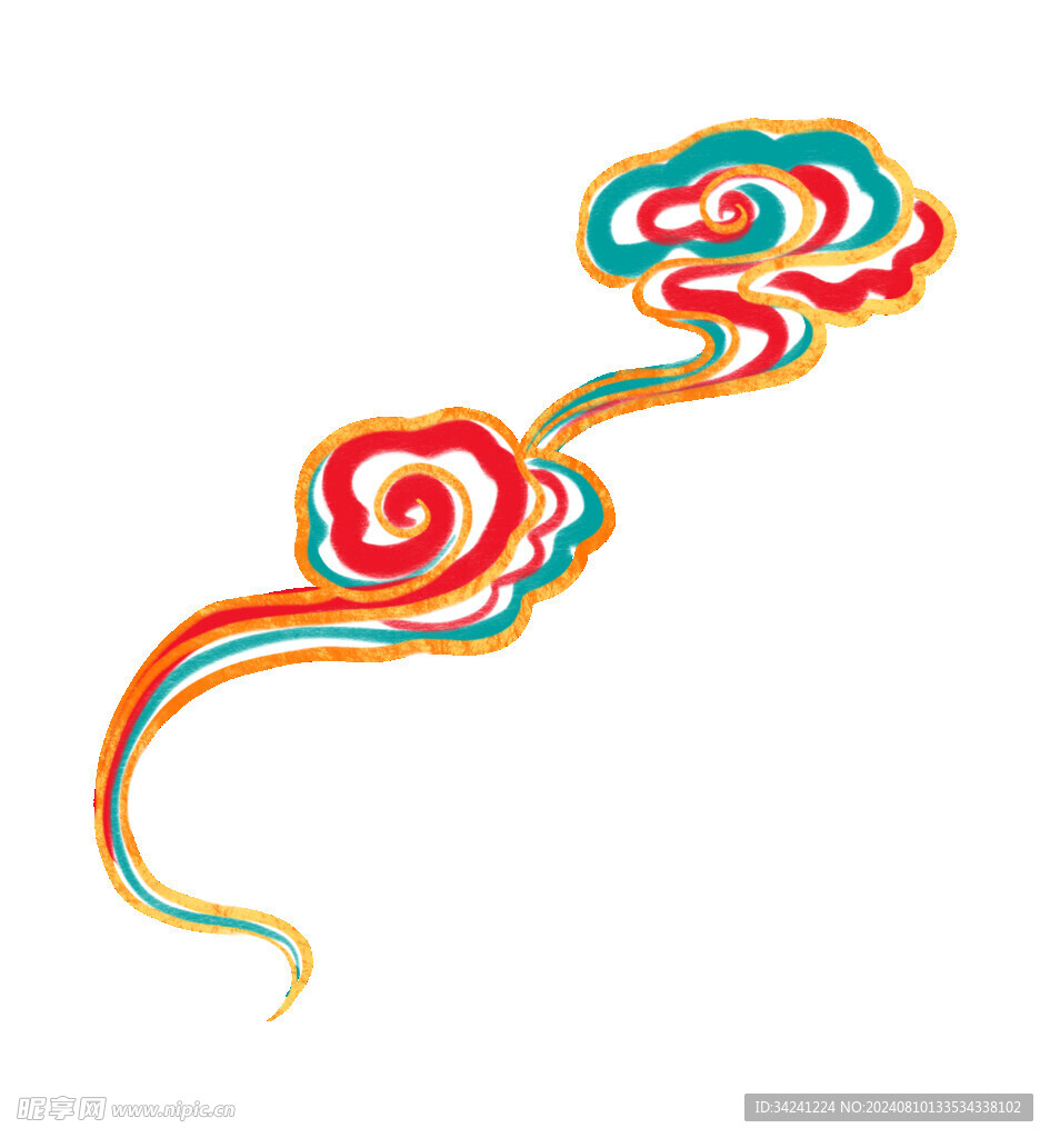 中国风祥云纹理节日元素