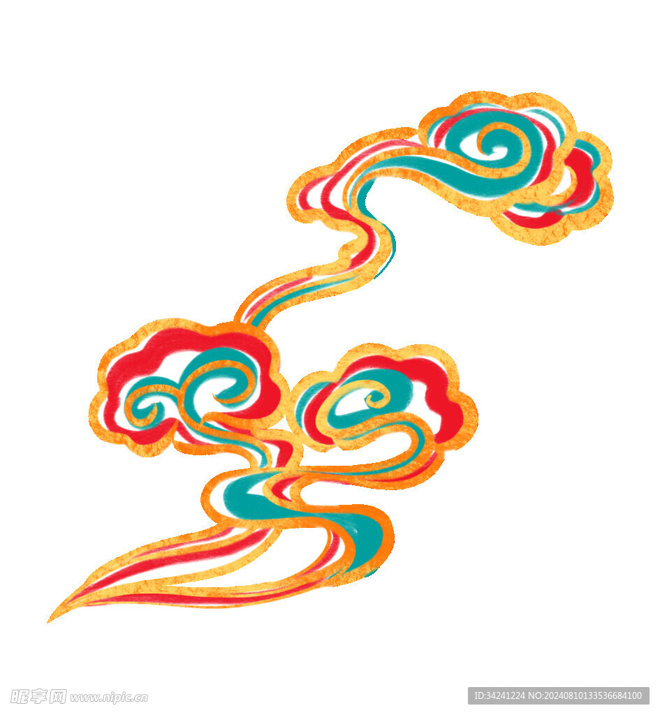 中国风祥云纹理节日元素