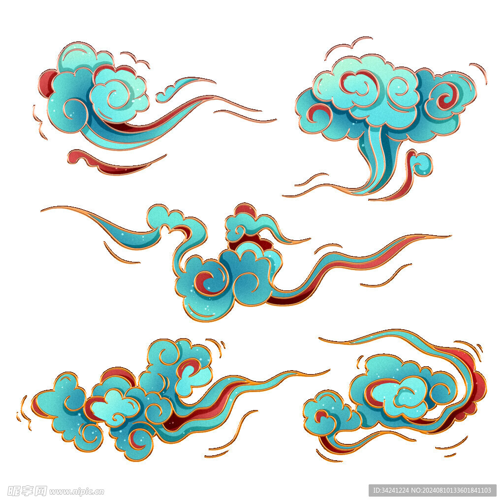 中国风祥云纹理节日元素