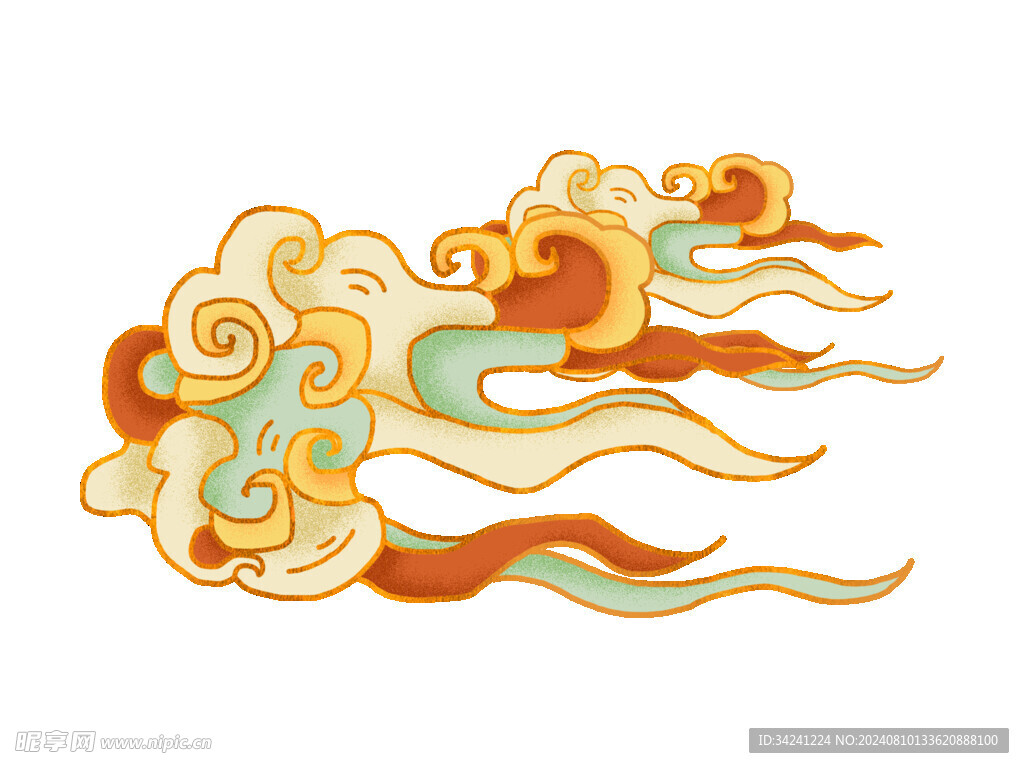 中国风祥云纹理节日元素