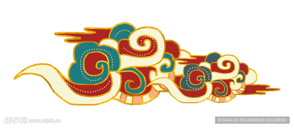 中国风祥云纹理节日元素