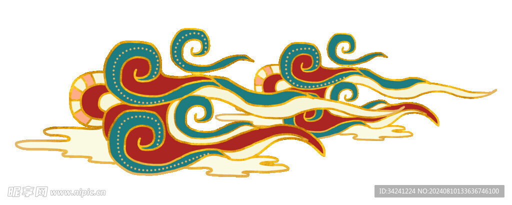 中国风祥云纹理节日元素
