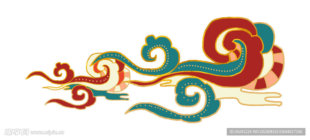 中国风祥云纹理节日元素