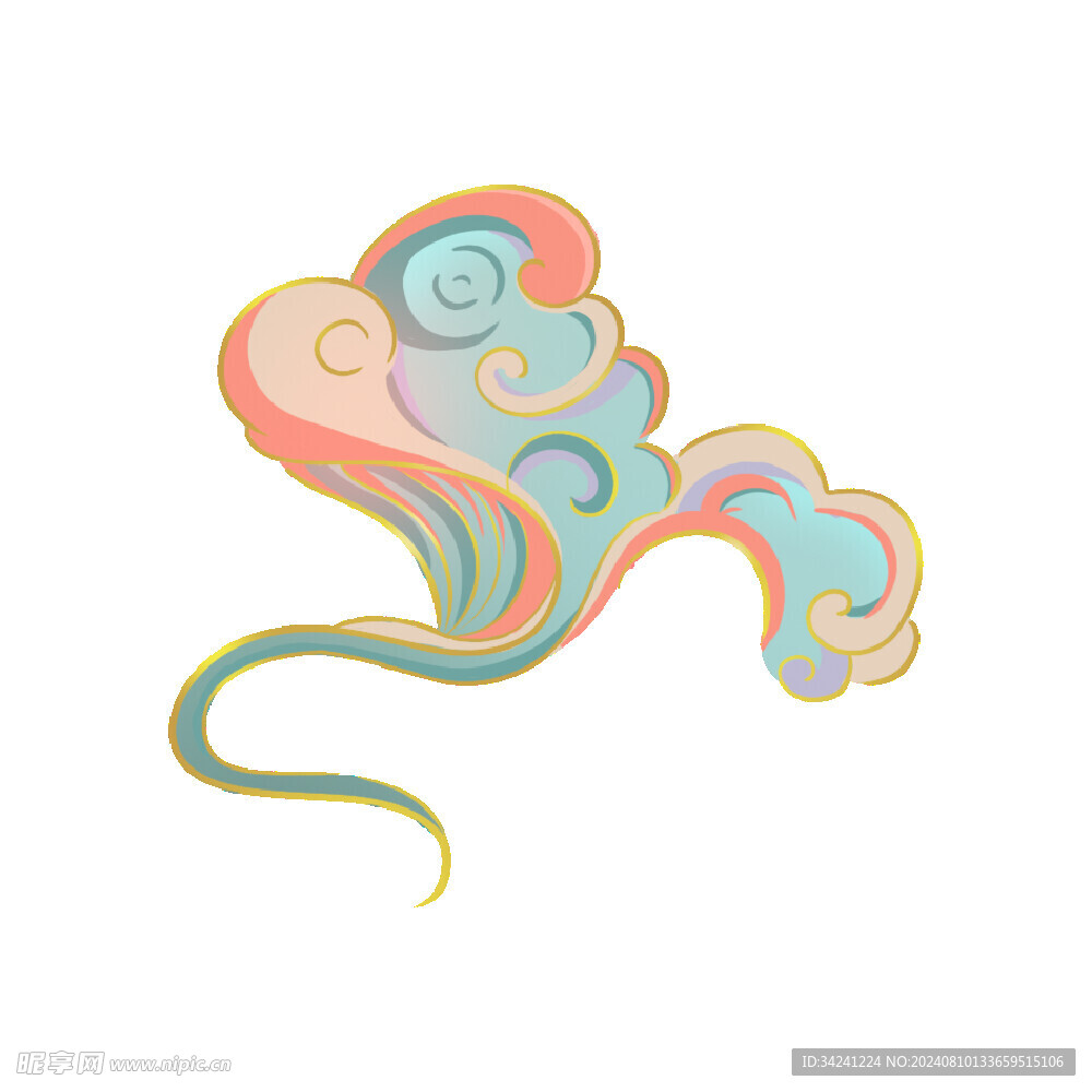 中国风祥云纹理节日元素