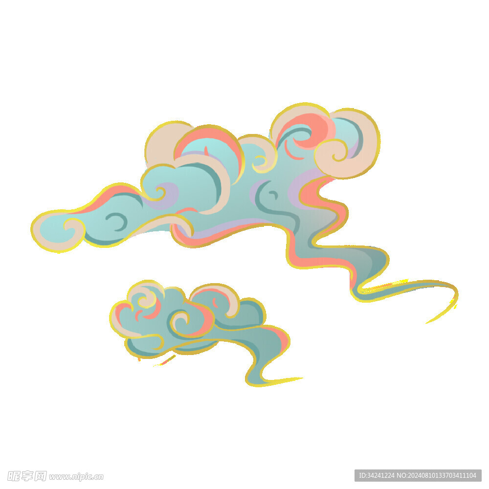 中国风祥云纹理节日元素