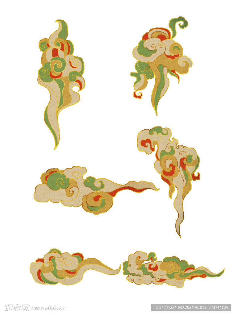 中国风祥云纹理节日元素