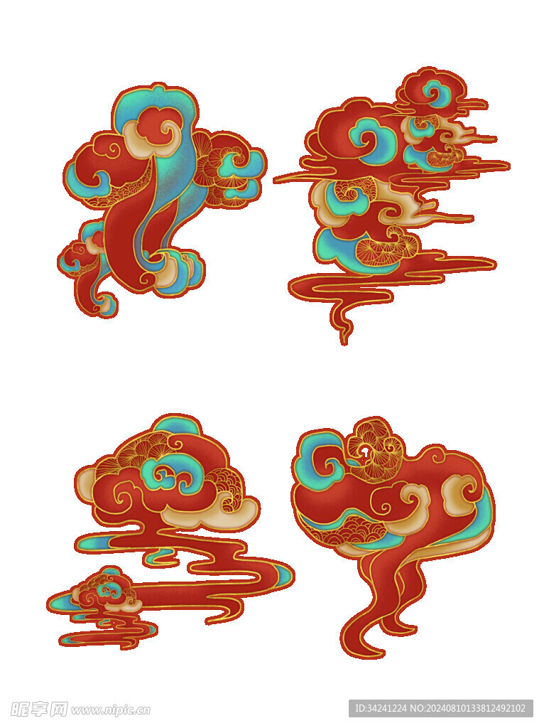 中国风祥云纹理节日元素