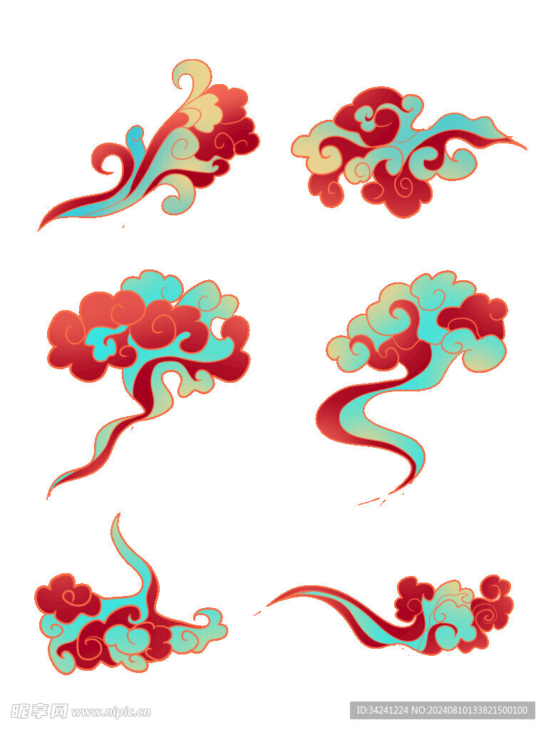 中国风祥云纹理节日元素