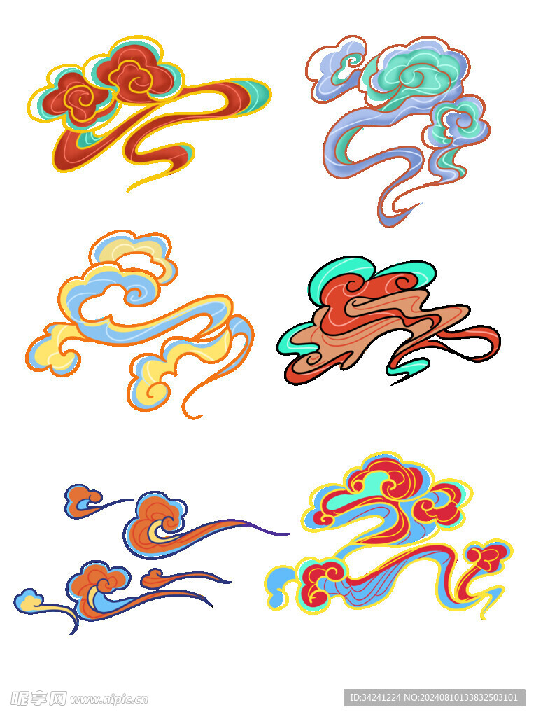 中国风祥云纹理节日元素