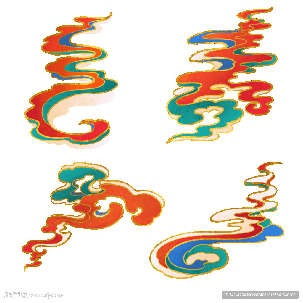 中国风祥云纹理节日元素