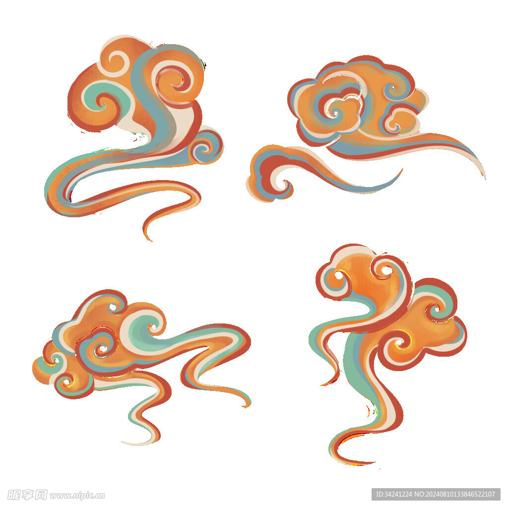 中国风祥云纹理节日元素