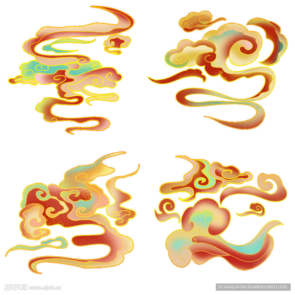 中国风祥云纹理节日元素