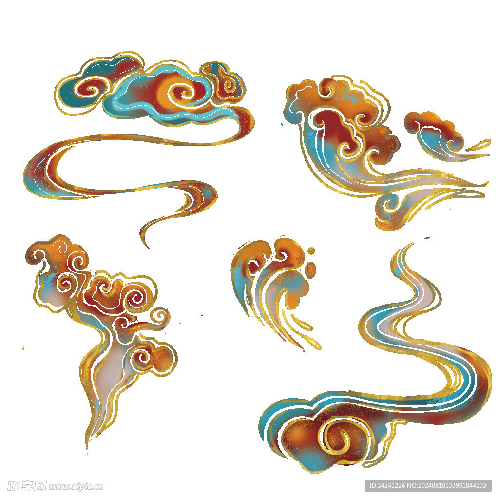 中国风祥云纹理节日元素