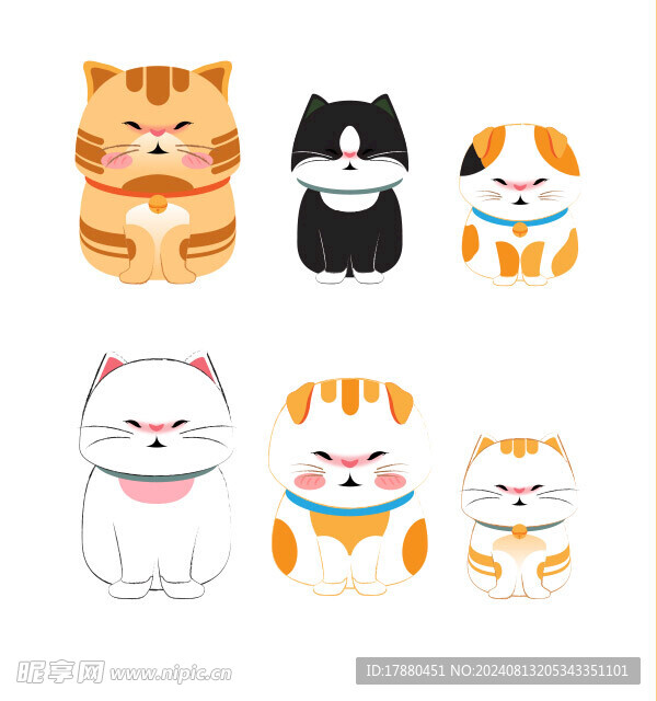 招财猫卡通插画