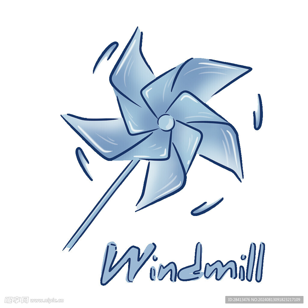 卡通折纸风车图案