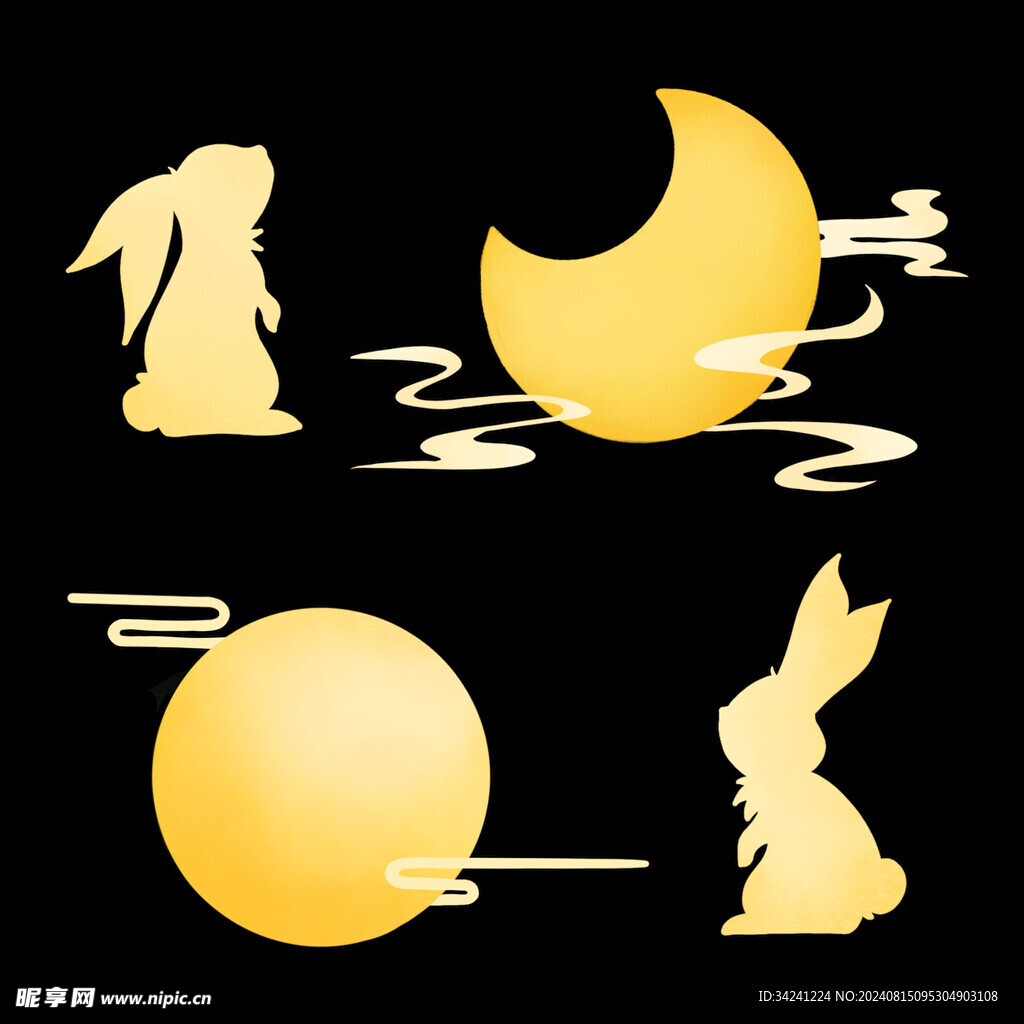 中秋节日海报展板元素