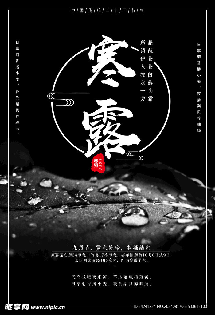 寒露二十四节气海报素材背景