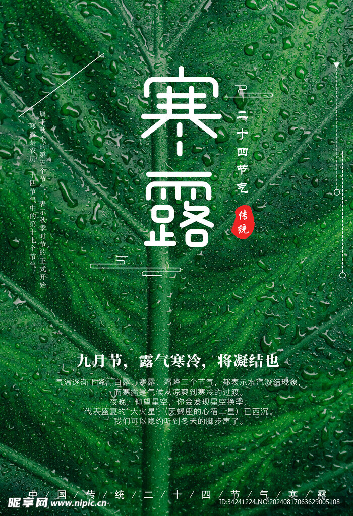 寒露二十四节气海报素材背景