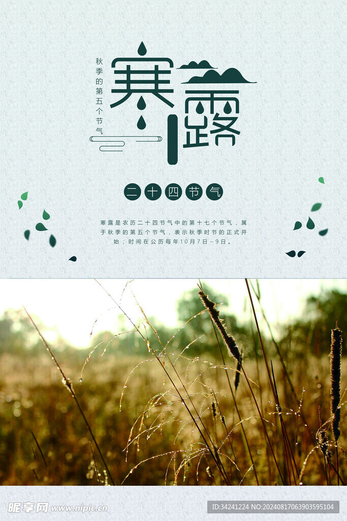 寒露二十四节气海报素材背景
