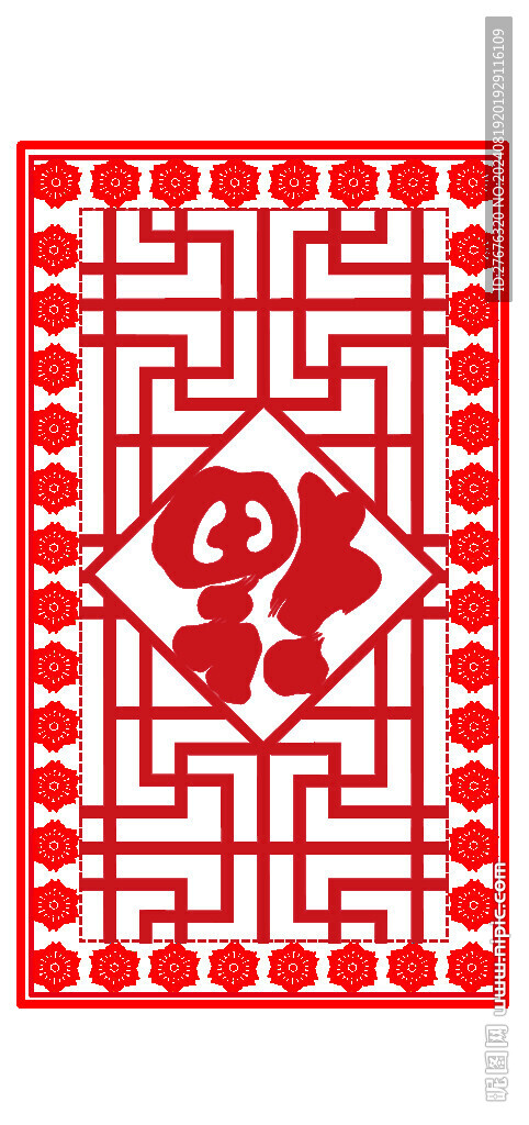 国潮福绕花卉图纹