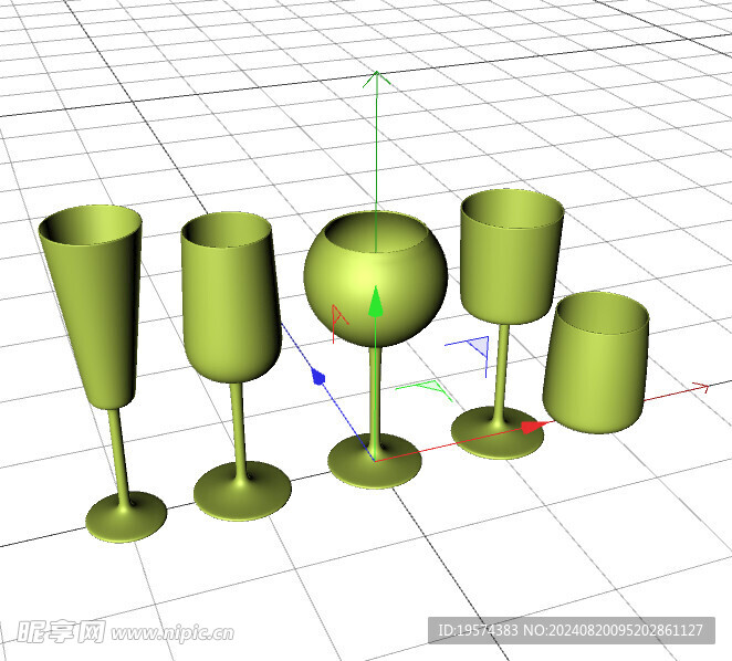 C4D模型 酒杯