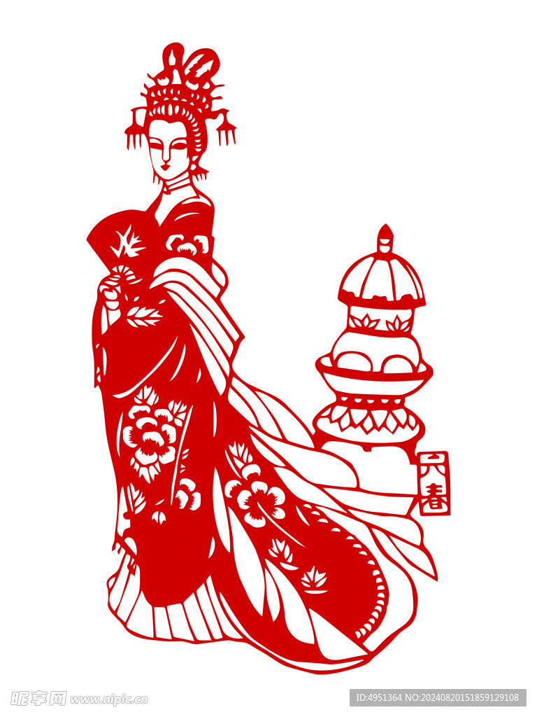 剪纸金陵十二钗贾元春